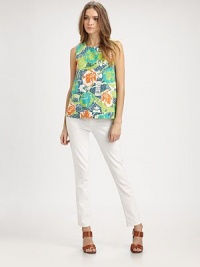 Crisp cotton, patterned with an abstract floral print and tailored with a sculptural, flared back.Jewel necklineSleevelessBanded hemlineGathered, flared backAbout 25 from shoulder to hemCottonDry cleanImportedModel shown is 5'9 (175cm) wearing US size 4. Crisp cotton, patterned with an abstract floral print and tailored with a sculptural, flared back.Jewel necklineSleevelessBanded hemlineGathered, flared backAbout 25 from shoulder to hemCottonDry cleanImportedModel shown is 5'9 (175cm) wearing US size 4.