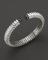 Handcrafted sterling silver bracelet embellished with black sapphires. From John Hardy. Handcrafted sterling silver bracelet embellished with black sapphires. From John Hardy.