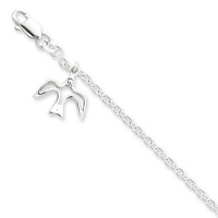 Sterling Silver Dove Charm Bracelet Sterling Silver Dove Charm Bracelet