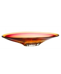 Like a blazing sunset over the tropics, this Vision dish from Kosta Boda brightens a room in an eye-catching combination of amber and pink. Luxuriously crafted art glass flows in a bold, elongated shape to match the striking palette. Like a blazing sunset over the tropics, this Vision dish from Kosta Boda brightens a room in an eye-catching combination of amber and pink. Luxuriously crafted art glass flows in a bold, elongated shape to match the striking palette.