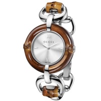 Gucci Women's YA132403 Bamboo Silver Sun-Brushed Dial Watch Gucci Women's YA132403 Bamboo Silver Sun-Brushed Dial Watch
