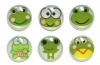 6 Pieces Green Froggy Frog Frogs 3D Semi-Circular Home Button Stickers for iPhone 5 4/4s 3GS 3G, iPad 2, iPad Mini, iTouch
