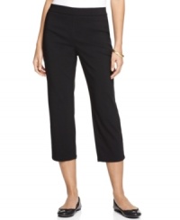 The classic capri done right: Style&co.'s pull-on version forgoes pockets and adds in tummy control to ensure a smooth, streamlined silhouette! The classic capri done right: Style&co.'s pull-on version forgoes pockets and adds in tummy control to ensure a smooth, streamlined silhouette!