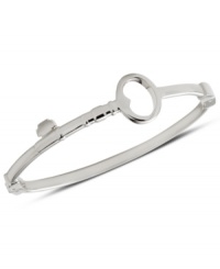 Unlock your new look with this bangle bracelet from Fossil. Features a bent key accent with clasp closure. Crafted in polished stainless steel. Approximate diameter: 2 5/8 inch. Unlock your new look with this bangle bracelet from Fossil. Features a bent key accent with clasp closure. Crafted in polished stainless steel. Approximate diameter: 2 5/8 inch.