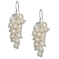 1.5 White Freshwater Cultured Pearl 5-6mm 925 Sterling Silver Dangle Earrings 1.5 White Freshwater Cultured Pearl 5-6mm 925 Sterling Silver Dangle Earrings
