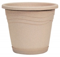 Dynamic Design IT1406SD Italia 14-Inch Poly Planter with Saucer, Sand