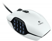 Logitech G600 MMO Gaming Mouse, White (910-002871)