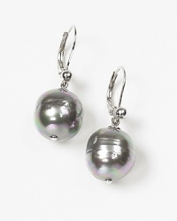 Majorica 12mm baroque grey pearl drop earrings are beautifully crafted using organic man made pearls from Mallorca, Spain. An updated classic. Sterling silver and 14 karat post. Clasp closure for pierced ears. 1.5 drop. Majorica 12mm baroque grey pearl drop earrings are beautifully crafted using organic man made pearls from Mallorca, Spain. An updated classic. Sterling silver and 14 karat post. Clasp closure for pierced ears. 1.5 drop.