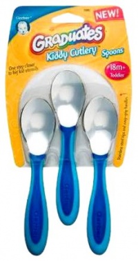 Gerber Graduates BPA Free 3 Pack Kiddy Cutlery Spoons, Colors May Vary Gerber Graduates BPA Free 3 Pack Kiddy Cutlery Spoons, Colors May Vary