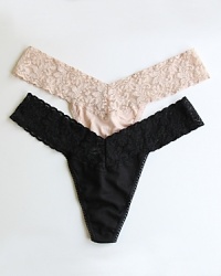 Hanky Panky modal mid rise thong. A rayon modal mid rise thong with soft stretch lace detail and cotton gusset. Hanky Panky modal mid rise thong. A rayon modal mid rise thong with soft stretch lace detail and cotton gusset.