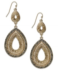 Drops are in, and INC International Concepts shows it with these lovely earrings. They're crafted from 12k gold-plated mixed metal and feature black glass accents. Approximate drop: 2-1/2 inches. Drops are in, and INC International Concepts shows it with these lovely earrings. They're crafted from 12k gold-plated mixed metal and feature black glass accents. Approximate drop: 2-1/2 inches.
