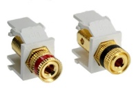 Leviton 40833-W Snap-In Module, Binding Post Jacks (2 Each), White Carded Leviton 40833-W Snap-In Module, Binding Post Jacks (2 Each), White Carded
