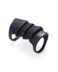 Fight, for your right, to accessorize! Bar III's ultra-trendy knuckle ring exudes edginess with a black matte plated mixed metal setting. Size 8.