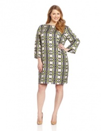 Jones New York Women's Plus-Size Boat Neck Long Sleeve Dress Jones New York Women's Plus-Size Boat Neck Long Sleeve Dress