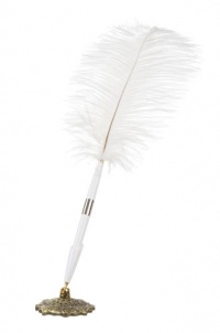 Darice 35451-01 Feather Pen with Holder, White Darice 35451-01 Feather Pen with Holder, White
