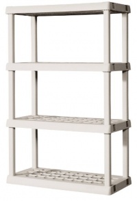 Sterilite Premium Heavy Duty 4-Shelf Storage Unit with Tubular Construction Sterilite Premium Heavy Duty 4-Shelf Storage Unit with Tubular Construction