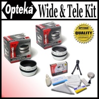 Opteka 0.5x Wide Angle & 2x Telephoto HD² Pro Lens Set For Sony DCR-SR37, SR38, SR40, SR42, SR45, SR46, SR47, SR48, SR50, SR52, SR57, SR60, SR62, SR65, SR67, SR68, SR70, SR72, SR77, SR80, SR82, SR85, SR87, SR88, SR90, SX83, TRV11, TRV15, TRV16, TRV17, TR