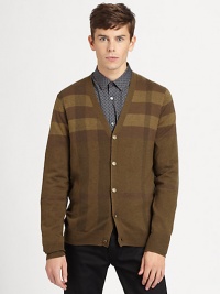 A superior blend of wool, cashmere and silk offers an elegant approach to cold-weather layering, in this classic v-neck cardigan. Button frontRibbed knit cuffs and hemWool/cashmere/silkDry cleanImported A superior blend of wool, cashmere and silk offers an elegant approach to cold-weather layering, in this classic v-neck cardigan. Button frontRibbed knit cuffs and hemWool/cashmere/silkDry cleanImported