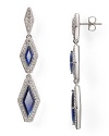 A jewel box favorite now and forever, these timeless Lora Paolo cubic zirconia earrings sparkle with sapphire crystals and dangling drops, crafted of rhodium-plate.