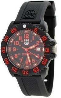 Luminox #3065 Men's Navy Seal Colormark - 3050 Series Watch (Black Dial/Red Print)