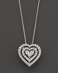 Diamond Heart Pendant Necklace in 14K White Gold, .25 ct. t.w.