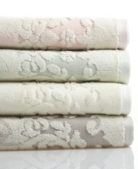 Utterly classic and refined, this Imperial Damask bath towel from Martha Stewart Collection evokes a serene appeal in your bathroom with a textured damask design and your choice of four muted color schemes. Utterly classic and refined, this Imperial Damask bath towel from Martha Stewart Collection evokes a serene appeal in your bathroom with a textured damask design and your choice of four muted color schemes.