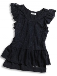 GUESS Kids Girls Little Girl Lace Top with Tank, NAVY (14) GUESS Kids Girls Little Girl Lace Top with Tank, NAVY (14)