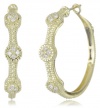 Judith Ripka Romance Round Pave Stations Hoops Earrings