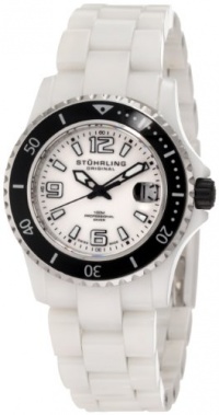 Stuhrling Original Women's 272.11EP3 Leisure Ceramic Belladonna Swiss Quartz Professional Diver Two-Tone Ceramic Watch