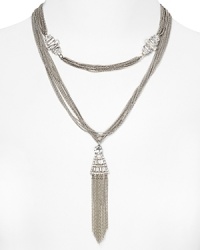 Get super dramatic with this pair of chandelier earrings from ABS by Allen Schwarz. It features a striking Y-shaped tassel that's elegantly fringed and accented with crystals. Get super dramatic with this pair of chandelier earrings from ABS by Allen Schwarz. It features a striking Y-shaped tassel that's elegantly fringed and accented with crystals.