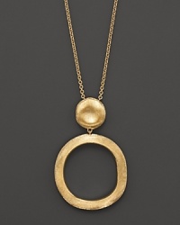 A gleaming, textured gold bead tops a striking circle on this 18K yellow gold necklace from the Jaipur Collection. A gleaming, textured gold bead tops a striking circle on this 18K yellow gold necklace from the Jaipur Collection.