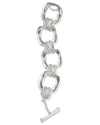 For an evening soiree or party, consider this Robert Lee Morris Soho bracelet. The oval chain link design and pave crystal accents will effortlessly dress up your ensemble. For an evening soiree or party, consider this Robert Lee Morris Soho bracelet. The oval chain link design and pave crystal accents will effortlessly dress up your ensemble.