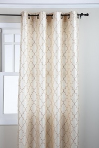 Stylemaster Hudson 55 by 84-Inch Embroidered Faux Silk Grommet Panel, Vanilla Stylemaster Hudson 55 by 84-Inch Embroidered Faux Silk Grommet Panel, Vanilla
