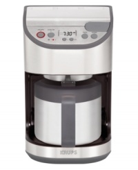 Get your coffee fix in a flash. With 1100 watts of brewing power and auto programming for every day of the week, this Krups coffee maker is a fast, efficient wake-up call whenever you need it. An oversized shower-head design saturates the grounds to maximize flavor and aroma. One-year limited warranty. Model KT4065. Get your coffee fix in a flash. With 1100 watts of brewing power and auto programming for every day of the week, this Krups coffee maker is a fast, efficient wake-up call whenever you need it. An oversized shower-head design saturates the grounds to maximize flavor and aroma. One-year limited warranty. Model KT4065.