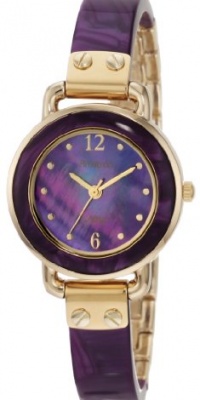 Armitron Women's 75/4033VMGP Gold-Tone and Purple Resin Bangle Bracelet Watch Armitron Women's 75/4033VMGP Gold-Tone and Purple Resin Bangle Bracelet Watch
