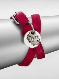 A bold and tactile style in luxurious haircalf accented with an iconic skull charm. HaircalfBrassLength, about 14Buckle closureMade in Italy A bold and tactile style in luxurious haircalf accented with an iconic skull charm. HaircalfBrassLength, about 14Buckle closureMade in Italy
