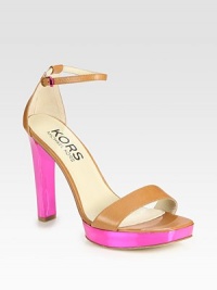 Smooth leather in a trend-smart colorblock design, finished with an adjustable ankle strap and a lacquered heel and platform. Lacquered heel, 5 (125mm)Lacquered platform, 1 (25mm)Compares to a 4 heel (100mm)Leather upperLeather lining and solePadded insoleImported Smooth leather in a trend-smart colorblock design, finished with an adjustable ankle strap and a lacquered heel and platform. Lacquered heel, 5 (125mm)Lacquered platform, 1 (25mm)Compares to a 4 heel (100mm)Leather upperLeather lining and solePadded insoleImported
