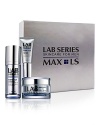 The anti-age system engineered for men to keep skin looking younger longer. This Lab Series Skincare for men MAX LS set includes: MAX LS Age-Less Face Cream 1.7 oz., MAX LS Instant Eye Lift 0.5 oz., MAX LS Overnight Renewal Serum 1 oz.