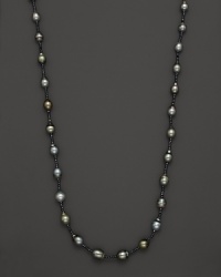 14K White Gold Semi-Baroque Tahitian Pearl Necklace, 36 14K White Gold Semi-Baroque Tahitian Pearl Necklace, 36