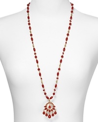 Pile on the pretty with this multi strand necklace from Lauren Ralph Lauren. It's contrasting coral beads and gleaming links epitomize bold accessorizing. Pile on the pretty with this multi strand necklace from Lauren Ralph Lauren. It's contrasting coral beads and gleaming links epitomize bold accessorizing.