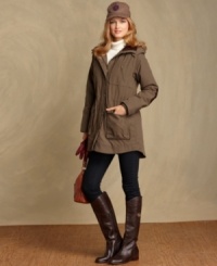 Rugged style for the city: Tommy Hilfiger's hooded parka is cozy enough to keep you warm and chic enough to wear every day. A cinched waist offers a flattering fit, while faux fur trim at the hood lends a ladylike touch. Rugged style for the city: Tommy Hilfiger's hooded parka is cozy enough to keep you warm and chic enough to wear every day. A cinched waist offers a flattering fit, while faux fur trim at the hood lends a ladylike touch.