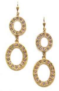 Catherine Popesco 14K Gold Plated Double Tier Circle Clear Swarovski Crystal Dangle Earrings Catherine Popesco 14K Gold Plated Double Tier Circle Clear Swarovski Crystal Dangle Earrings