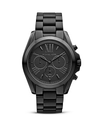 Toughen up. In cool matte black-brushed stainless steel, this sleek timepiece from MICHAEL Michael Kors adds a distinct downtown touch. Toughen up. In cool matte black-brushed stainless steel, this sleek timepiece from MICHAEL Michael Kors adds a distinct downtown touch.