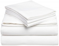 Pinzon Signature 190-Gram Cotton Velvet Flannel Queen Sheet Set, White
