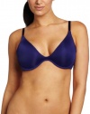 OnGossamer Women's Sleek and Lace Scoop Neck Push-Up Bra, Deep Cobalt, 34D