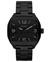 Blacked out designs make for an intriguing look. This Fossil watch adds mystery to your style. Blacked out designs make for an intriguing look. This Fossil watch adds mystery to your style.