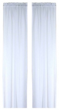Ricardo Oyster Bay Sheer Voile Curtain Panel, 45-Inch Long, White
