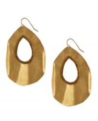 Rich color in fabulous cut-out style. Jessica Simpson's head-turning drop earrings feature ovals in gold tone mixed metal. Approximate drop: 3 inches. Rich color in fabulous cut-out style. Jessica Simpson's head-turning drop earrings feature ovals in gold tone mixed metal. Approximate drop: 3 inches.