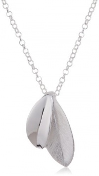 VINANI German 925 Sterling Silver Women Pendant 2 Leafs matte/shiny with Cable Link Chain Necklace 18 ABG-T45 VINANI German 925 Sterling Silver Women Pendant 2 Leafs matte/shiny with Cable Link Chain Necklace 18 ABG-T45