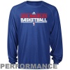 NBA adidas Los Angeles Clippers On-Court ClimaLITE Long Sleeve Performance T-Shirt - Royal Blue